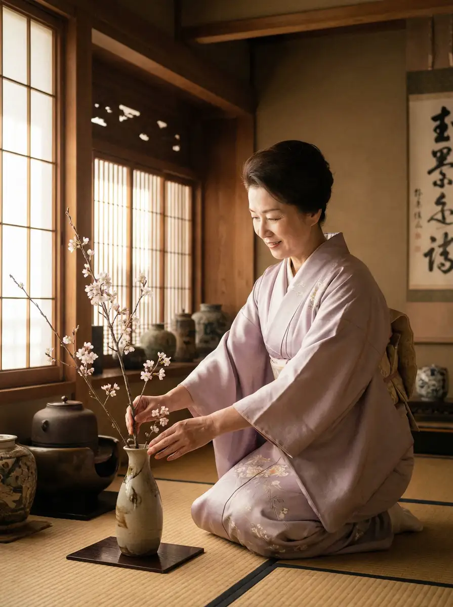 一位优雅的 受胎岛1-4动漫在线观看第二季 在和室中插花